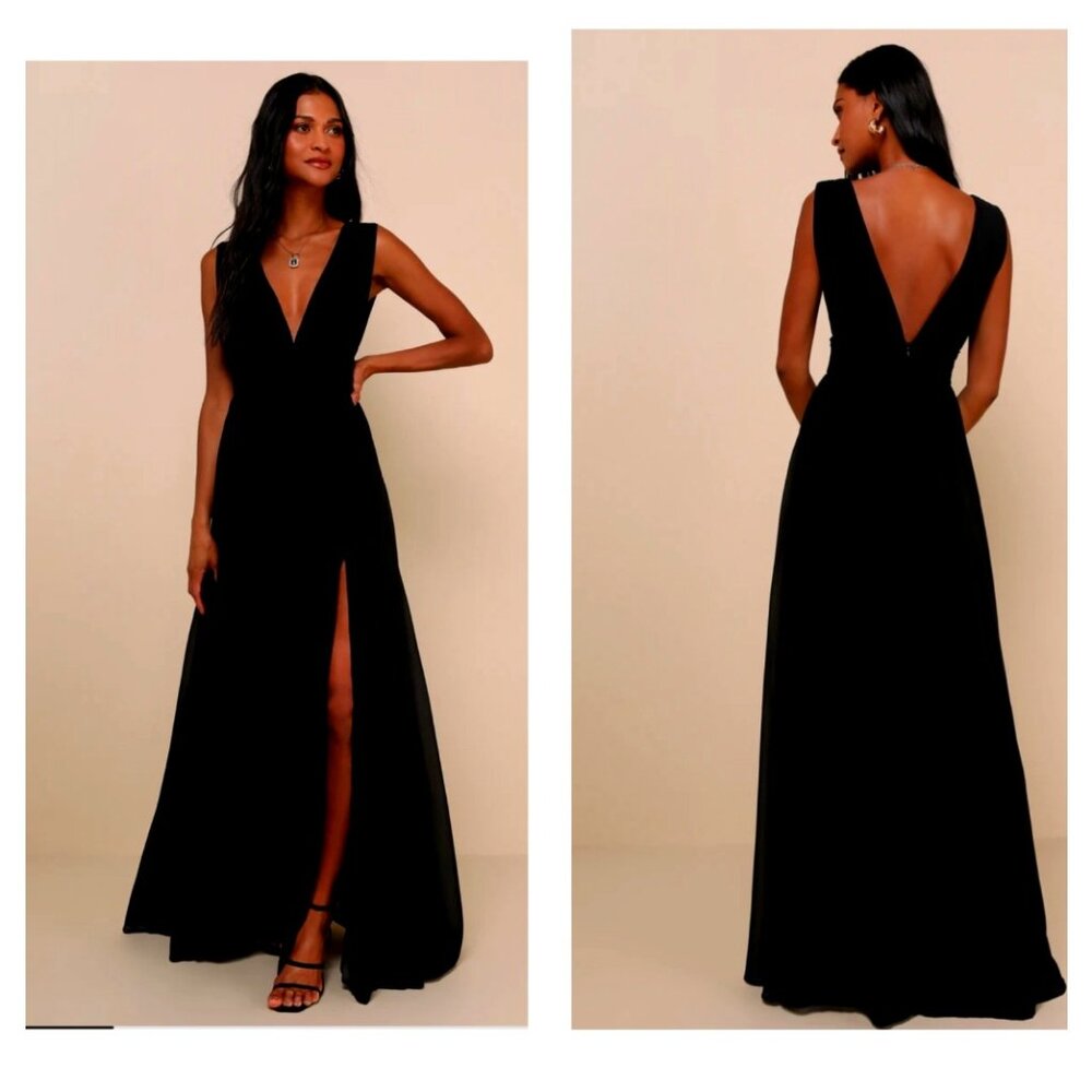 Heavenly Hues Black Maxi Dress | Size Medium | NWOT